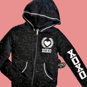 3/$10! Girls Heathered Black Zip Up Hoodie